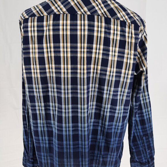 JNCO Blue Fade Plaid Long Sleeve Shirt Men's Size 2XL Button Up Skateboard Core - Picture 5 of 6
